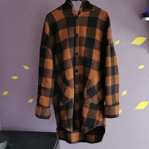 Oversized plaid jacket